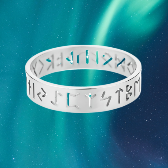 Imagen de 1 Anillo Runas Vikingas Acero Inoxidable A Escoger 2 Colores en 7 Tallas Alta Durabilidad x1-113