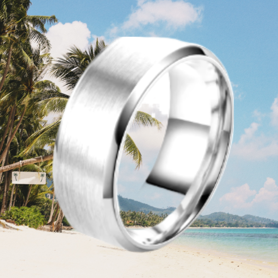 Imagen de 1 Anillo 8mm Unisex o Para Pareja Acero Tungsteno Inoxidable A Escoger 4 Colores en 7 Tallas ALTISIMA RESISTENCIA - ANTIRAYADURAS Y ELEGANCIA  x1-113