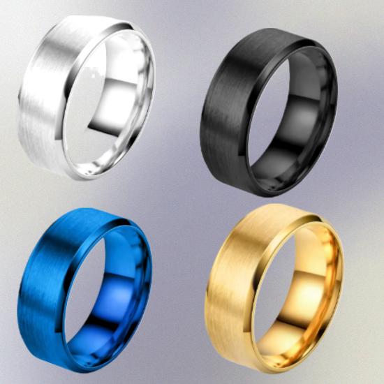 Imagen de 1 Anillo 8mm Unisex o Para Pareja Acero Tungsteno Inoxidable A Escoger 4 Colores en 7 Tallas ALTISIMA RESISTENCIA - ANTIRAYADURAS Y ELEGANCIA  x1-113