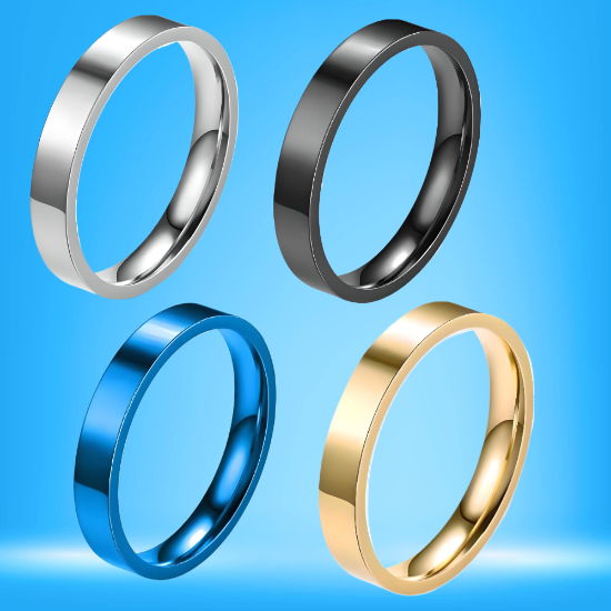 Imagen de 1 Anillo 4mm Unisex o para Pareja Acero Tungsteno Inoxidable A Escoger 4 Colores en 7 Tallas ALTISIMA RESISTENCIA - ANTIRAYADURAS Y ELEGANCIA  x1-113