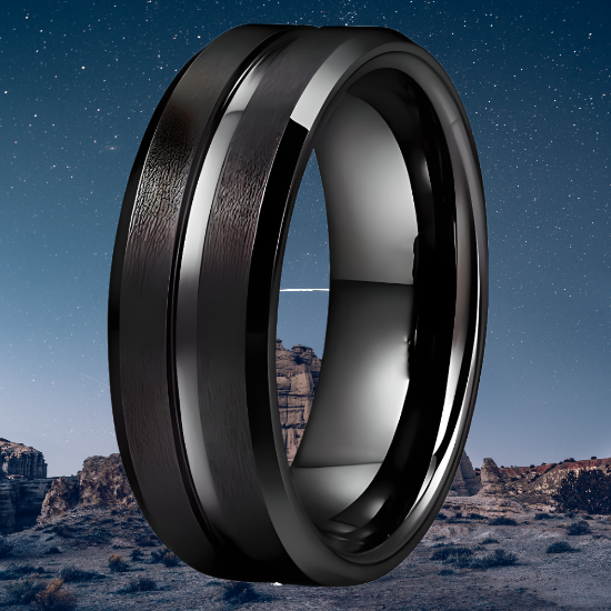 Imagen de 1 Elegante y Durable Anillo 8mm Unisex o Pareja Acero Tungsteno Inoxidable A Escoger entre 2 Modelos y 4 Colores en 7 Tallas ALTISIMA RESISTENCIA - ANTIRAYADURAS Y ELEGANCIA  x1-113