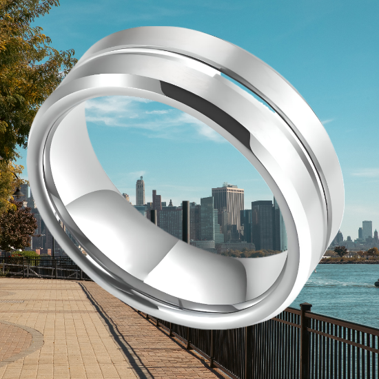 Imagen de 1 Elegante y Durable Anillo 8mm Unisex o Pareja Acero Tungsteno Inoxidable A Escoger entre 2 Modelos y 4 Colores en 7 Tallas ALTISIMA RESISTENCIA - ANTIRAYADURAS Y ELEGANCIA  x1-113