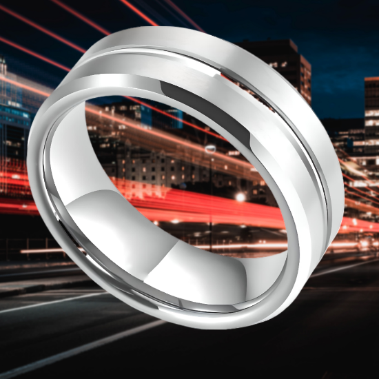 Imagen de 1 Elegante y Durable Anillo 8mm Unisex o Pareja Acero Tungsteno Inoxidable A Escoger entre 2 Modelos y 4 Colores en 7 Tallas ALTISIMA RESISTENCIA - ANTIRAYADURAS Y ELEGANCIA  x1-113