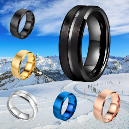 Imagen de 1 Elegante y Durable Anillo 8mm Unisex o Pareja Acero Tungsteno Inoxidable A Escoger entre 2 Modelos y 4 Colores en 7 Tallas ALTISIMA RESISTENCIA - ANTIRAYADURAS Y ELEGANCIA  x1-113