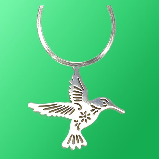 Imagen de Hermoso Dije Colibri Grande Acero Inoxidable  en Aretes, Dije/Collar o Juego Alta Durabilidad+ 9 Modelos a Escoger X1col-Lopi