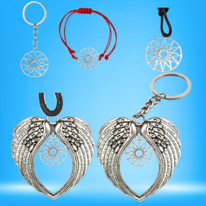 Imagen de 1 Dije Curado o Intensionado Estrella de 12 Puntas o Estrella de Dios 30x30mm el mas Completo y Poderoso Simbolo Protector de Acero Inoxidable en Pulsera, LLavero  o Collar-X1-Lopi