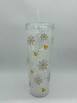 Imagen de Vaso Blanco con Flores 24oz