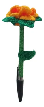Imagen de Boligrafo Forma De Rosa Tejido A Mano Variedad De Colores.