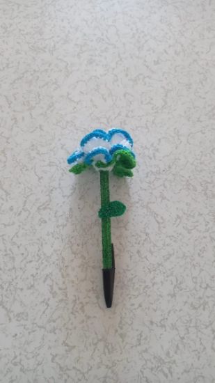 Imagen de Boligrafo Forma De Rosa Tejido A Mano Variedad De Colores.